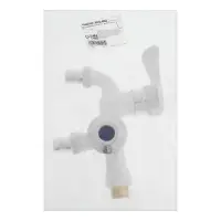 Кран водоразборный ZEIN, 1/2", двойной, белый, хром