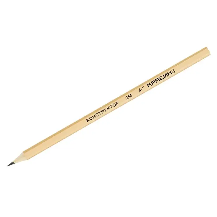 Карандаш чернографитный Красин &laquo;Конструктор&raquo;, 2B, шестигранный, заточенный