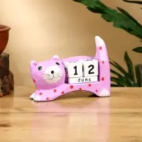 Календарь настольный &laquo;Кошка&raquo;, 14&times;4&times;10 см, дерево, сиреневый