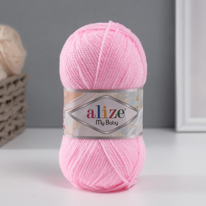 Пряжа "My baby" 100%  акрил 150м/50гр (185 детский розовый)