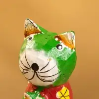 Сувенир интерьерный "Котики" 5х5х8 см, дерево, цв. зелёный