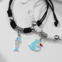 Браслеты &laquo;Неразлучники&raquo; кот с рыбкой, цветные, 7 см