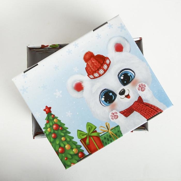 Коробка подарочная новогодняя складная «Радости и веселья», 31,2 х 25,6 х 16,1 см, Новый год Коробка подарочная новогодняя складная «Радости и веселья», 31,2 х 25,6 х 16,1 см, Новый год