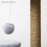 Домик для кошек с когтеточкой, квадратный, 3х-этажный, 45 &times; 47 &times; 75 см, серая