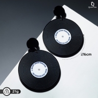 Серьги акрил «Винил» пластинки, цвет чёрно-белый Серьги акрил «Винил» пластинки, цвет чёрно-белый