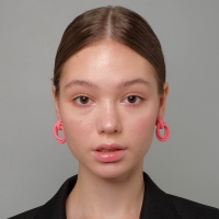 Серьги металл &laquo;Боттега&raquo; два овала, цвет розовый