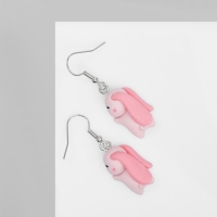 Серьги ассорти &laquo;Радость&raquo; зайцы, цвет розовый в серебре