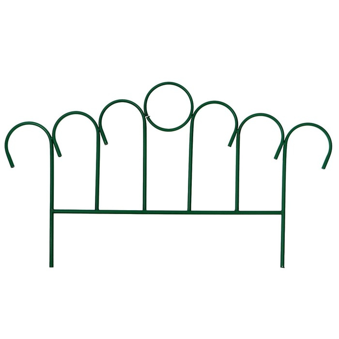 Ограждение декоративное, 49 &times; 415 см, 5 секций, металл, зелёное, &laquo;Восход&raquo;