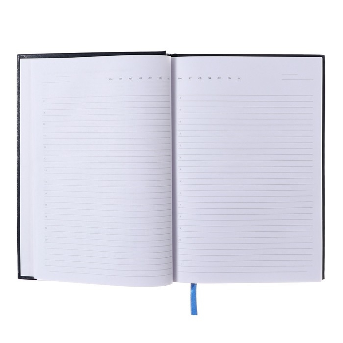 Ежедневник недатированный A5, 160 листов, Attomex. Orion, твёрдая обложка из бумвинила с поролоном, ляссе, блок 70 г/м2, синий