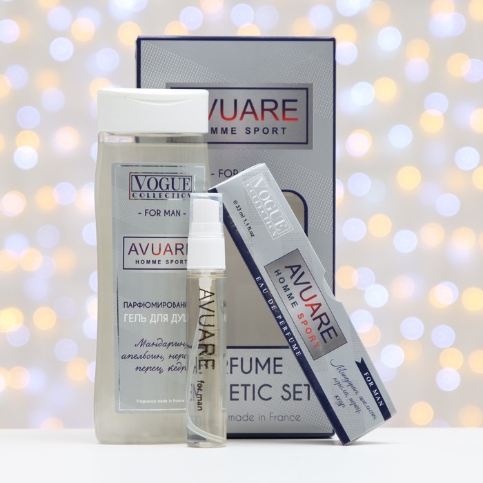 Подарочный набор косметики мужской Avuar homme sport, гель для душа 250 мл, парфюмерная вода 30 мл Подарочный набор косметики мужской Avuar homme sport, гель для душа 250 мл, парфюмерная вода 30 мл