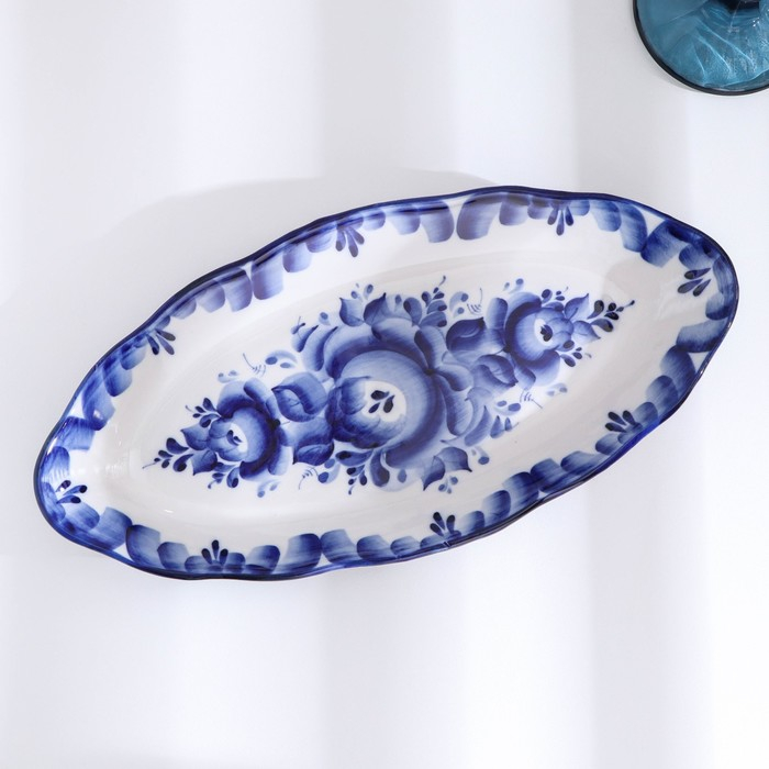 Блюдо «Селедочница», 28,5х13,5х4 см, гжель Блюдо «Селедочница», 28,5х13,5х4 см, гжель