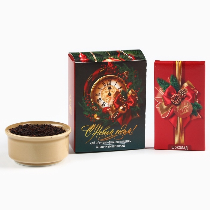 Подарочный набор новогодний &laquo;Счастья и достатка&raquo;, чай, шоколад