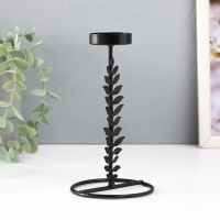 Подсвечник металл на 1 свечу "Веточка с листьями" d=4 см 8х8х13,5 см