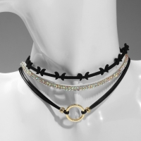 Чокер &laquo;Трио&raquo; бабочки (набор 3 шт.), цвет чёрно-золотой, 34 см