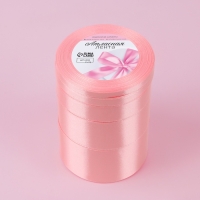 Набор атласных лент, 5 шт, размер лент: 6/10/20/40/50 мм &times; 23 &plusmn; 1 м, цвет розовый