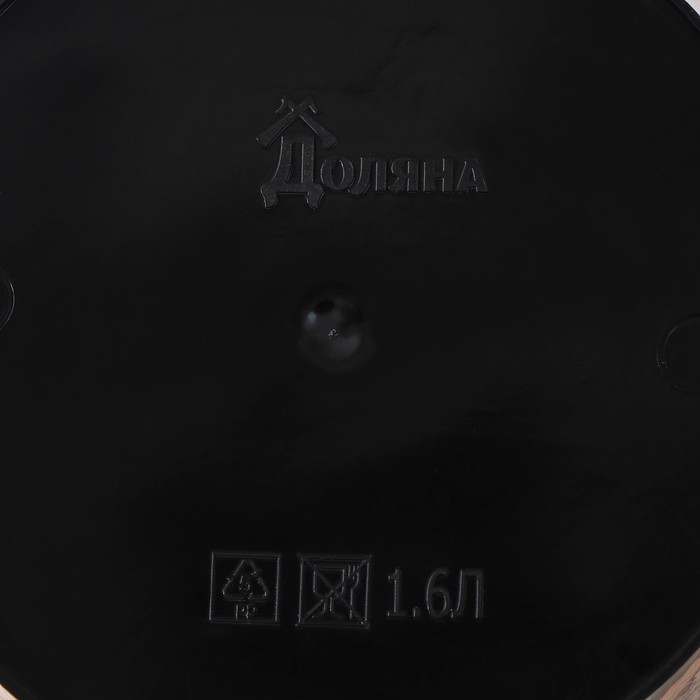 Горшок для цветов с поддоном Доляна &laquo;Голди.Птицы&raquo;, 1,6 л, d=14 см, h=15,5 см, цвет чёрный