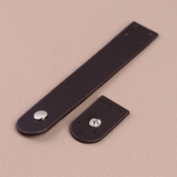 Застёжка пришивная для сумки, на кнопке, 15,5 &times; 2,5 см / 4,5 &times; 2,5 см, цвет коричневый/серебряный