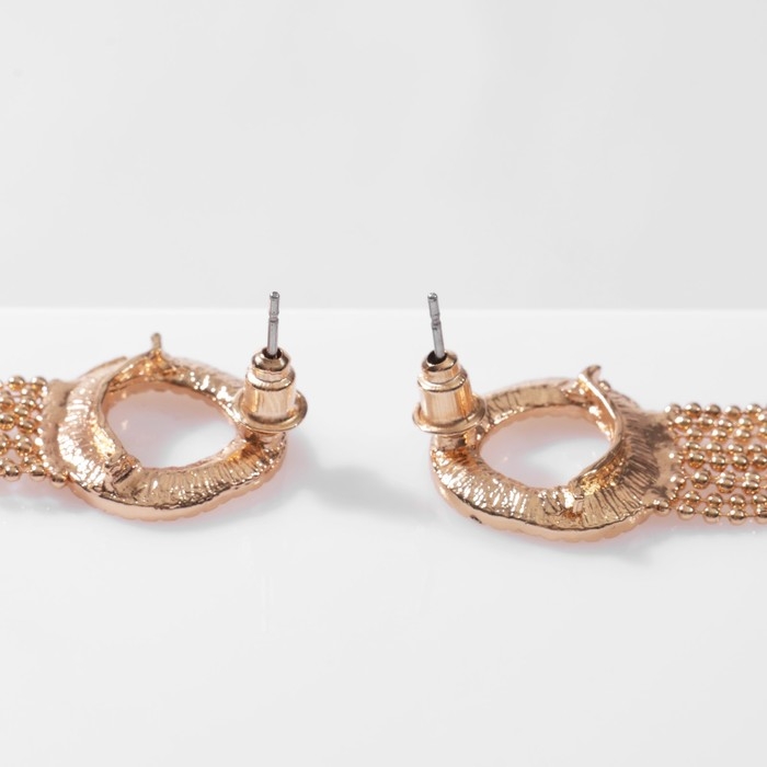 Серьги висячие &laquo;Круг&raquo; с цепочками, цвет золото