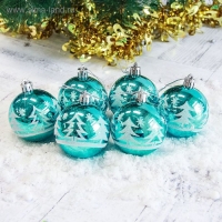 Набор шаров пластик d-6 см, 6 шт "Ёлочки в лесу" Набор шаров пластик d-6 см, 6 шт "Ёлочки в лесу"