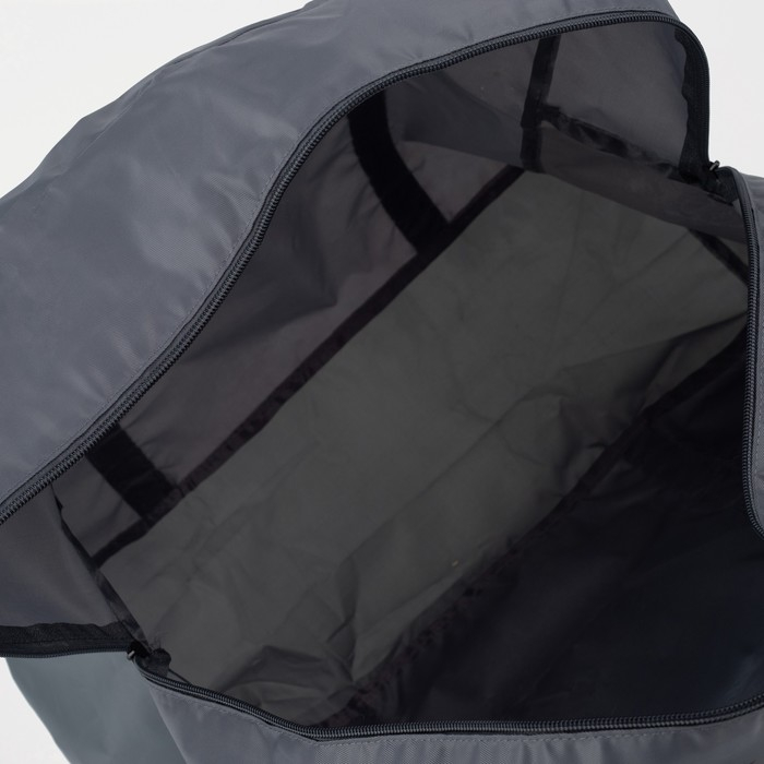 Сумка дорожная на молнии, складная в косметичку, наружный карман, держатель для чемодана, цвет серый/зелёный Сумка дорожная на молнии, складная в косметичку, наружный карман, держатель для чемодана, цвет серый/зелёный