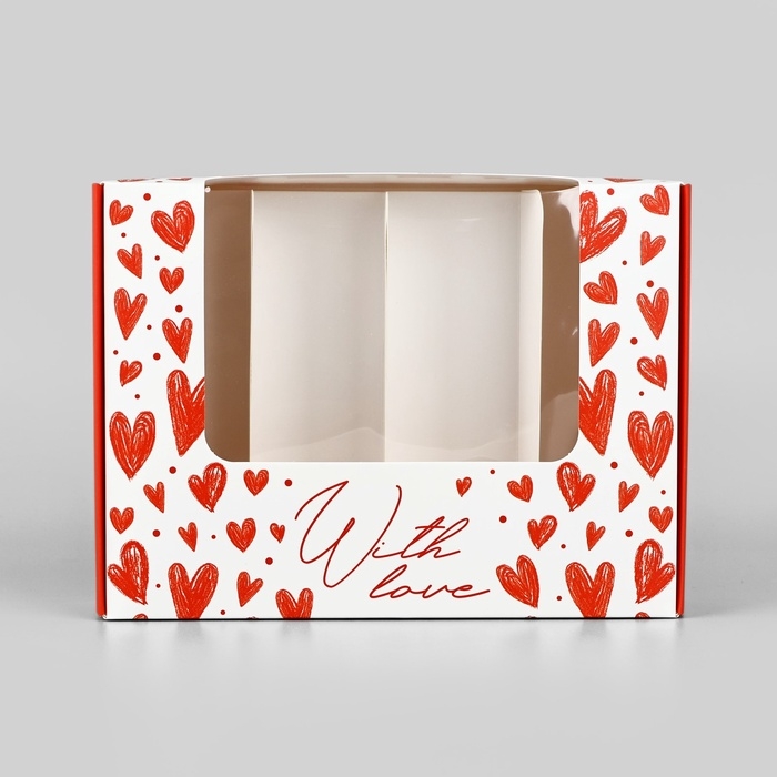 Коробка для эклеров с вкладышами «С любовью», 20 х 15 х 5 см Коробка для эклеров с вкладышами «С любовью», 20 х 15 х 5 см