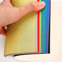 Картон цветной с блёстками, А4, 10 листов, 10 цветов, немелованный, односторонний, в пакете, 250 г/м&sup2;, Человек-паук