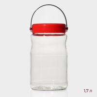 Банка стеклянная для сыпучих продуктов с пластиковой крышкой и ручкой &laquo;Macro&raquo;, 1,7 л