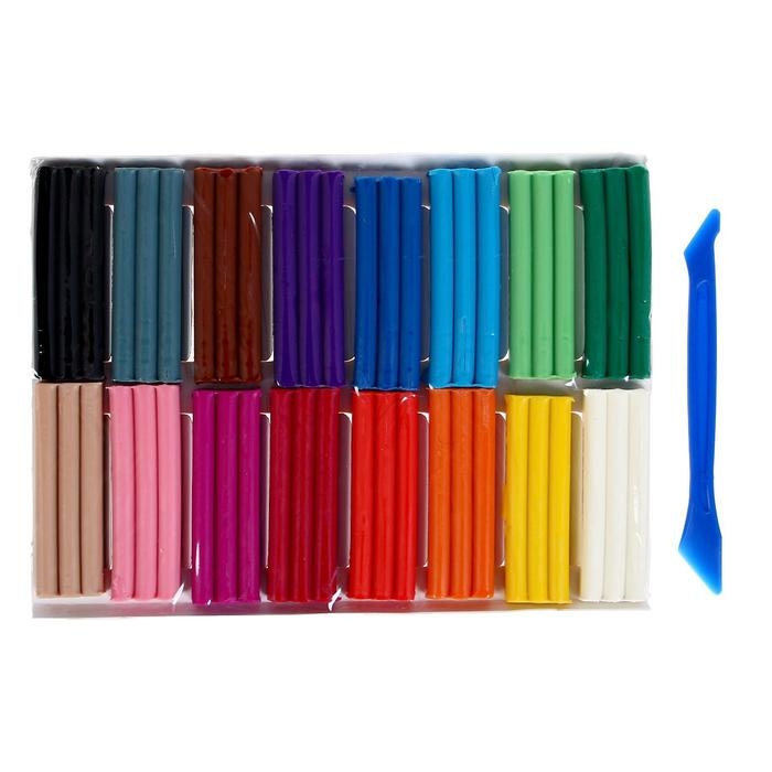 Пластилин мягкий (восковой) 16 цветов 196 г Гамма Пластилин мягкий (восковой) 16 цветов 196 г Гамма "Пчелка", со стеком, картонная упаковка 280030Н