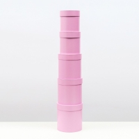 Набор шляпных коробок 5 в 1 "Сирень", 20 &times; 20 &times; 20‒13,5 &times; 13,5 &times; 13,5 см