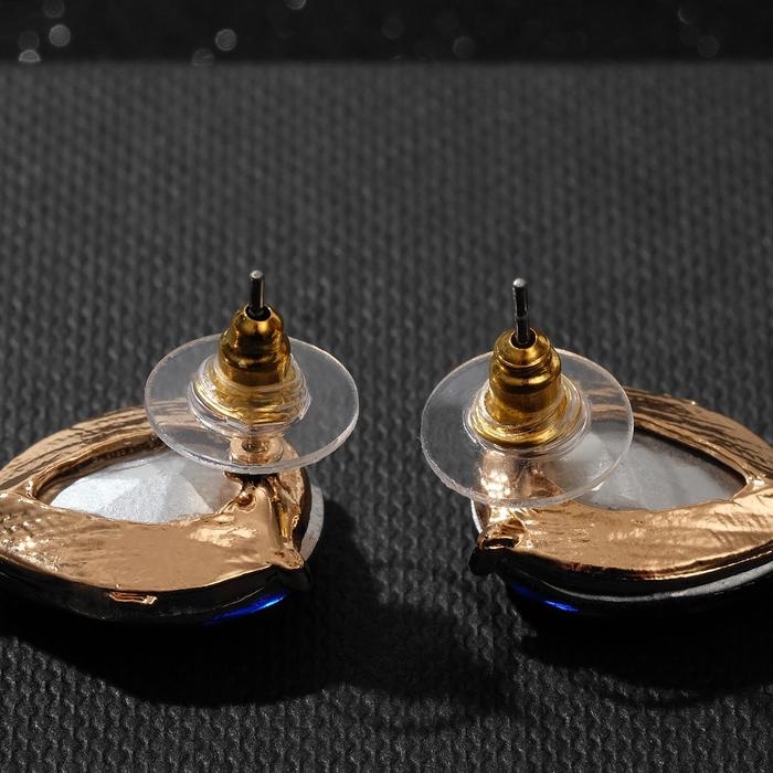 Серьги висячие со стразами «Вечеринка» цветок из капель, цвет сине-белый в золоте, 6,3 см Серьги висячие со стразами «Вечеринка» цветок из капель, цвет сине-белый в золоте, 6,3 см