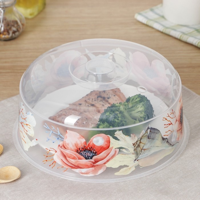 Крышка для СВЧ &laquo;Деко. Маки&raquo;, d=24.5 см