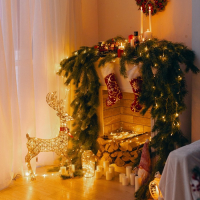 Светодиодная фигура &laquo;Олень золотистый&raquo; 35 &times; 60 &times; 10 см, металл, 220 В, мерцание, свечение тёплое белое