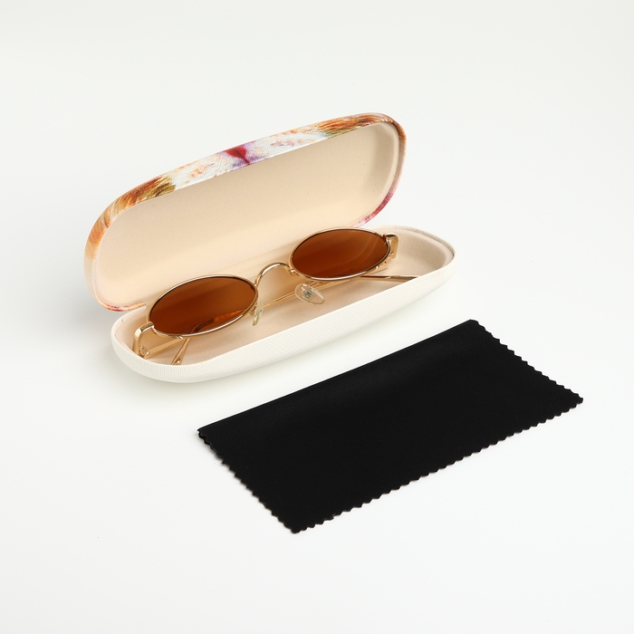 Футляр для очков на хлопушке, длина 16 см, цвет рыжий Футляр для очков на хлопушке, длина 16 см, цвет рыжий