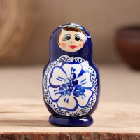Матрёшка &laquo;Гжель&raquo;, синее платье, 5 кукольная, 9,5-11 см