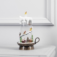 Светодиодная свеча с имбирными пряниками, 14 × 23 × 12 см, пластик, батарейки ААх3 (не в комплекте), USB, свечение тёплое белое Светодиодная свеча с имбирными пряниками, 14 × 23 × 12 см, пластик, батарейки ААх3 (не в комплекте), USB, свечение тёплое белое