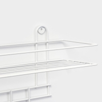 Полка для ванной прямая, 4 крючка, 33&times;12,5&times;4,5 см, цвет белый