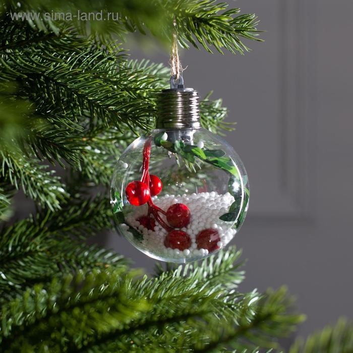 Ёлочный шар «Ягоды», батарейки, 1 LED, свечение тёплое белое Ёлочный шар «Ягоды», батарейки, 1 LED, свечение тёплое белое