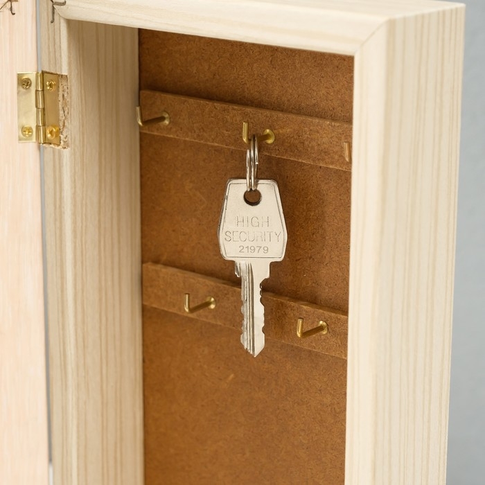 Ключница Ключница "Кот" 14х29 см молочный дуб