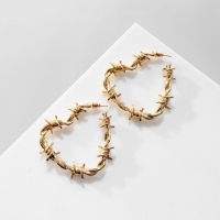 Серьги металл &laquo;Проволока&raquo; колючая, цвет золото