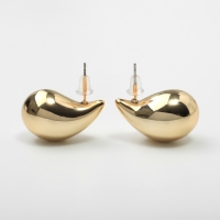 Серьги пластик &laquo;Капля&raquo; изогнутая мини, цвет золото
