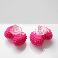 Серьги пластик «Карамель» бант, цвет ярко-розовый Серьги пластик «Карамель» бант, цвет ярко-розовый