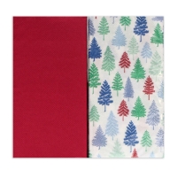 Новогодние салфетки бумажные Bouquet Original de luxe &laquo;Красный + Ёлочки&raquo;, 2 слоя, 33х33 см, 20 шт.