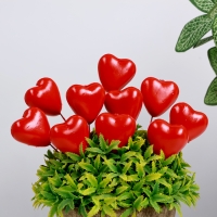 Штекер "Сердечко" красное, 3,5х3,5х2см / набор 10шт