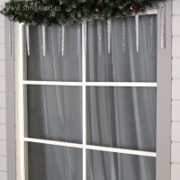 Гирлянда &laquo;Сосульки рифленые&raquo; 2.5 &times; 0.3 м, IP65, прозрачная нить, 192 LED, свечение синее с эффектом стекания, 12 В