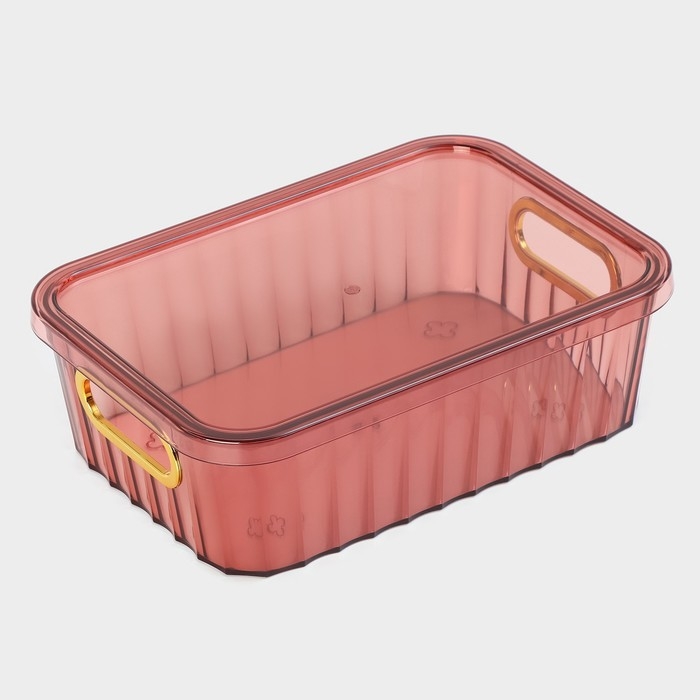 Контейнер для хранения с крышкой &laquo;Грани&raquo;, 25,5&times;18&times;8 см, цвет МИКС