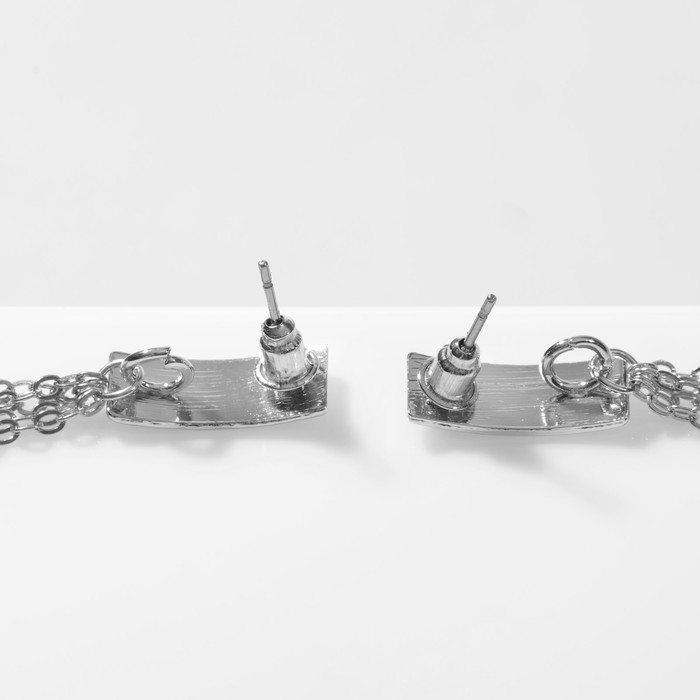 Серьги висячие &laquo;Стиль&raquo; цепочки, цвет серебро