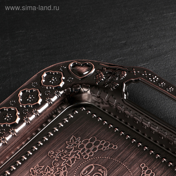 Поднос из нержавеющей стали &laquo;Дарк&raquo;, 35&times;26&times;3 см, цвет бронзовый