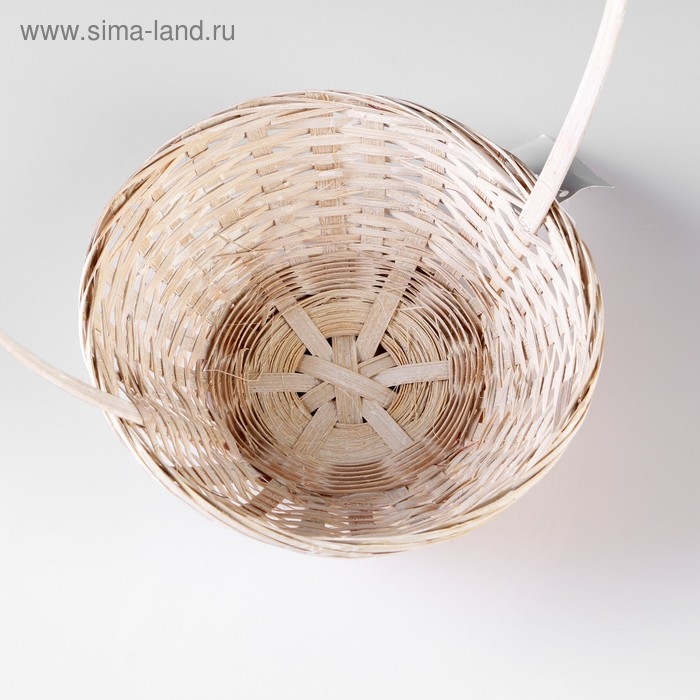 Корзина плетеная, 19x5 см, белый, бамбук Корзина плетеная, 19x5 см, белый, бамбук