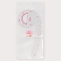 Лекало портновское метрическое &laquo;Запятая&raquo;, с проймой, 24 &times; 11,5 см, толщина 0,5 мм, цвет прозрачный