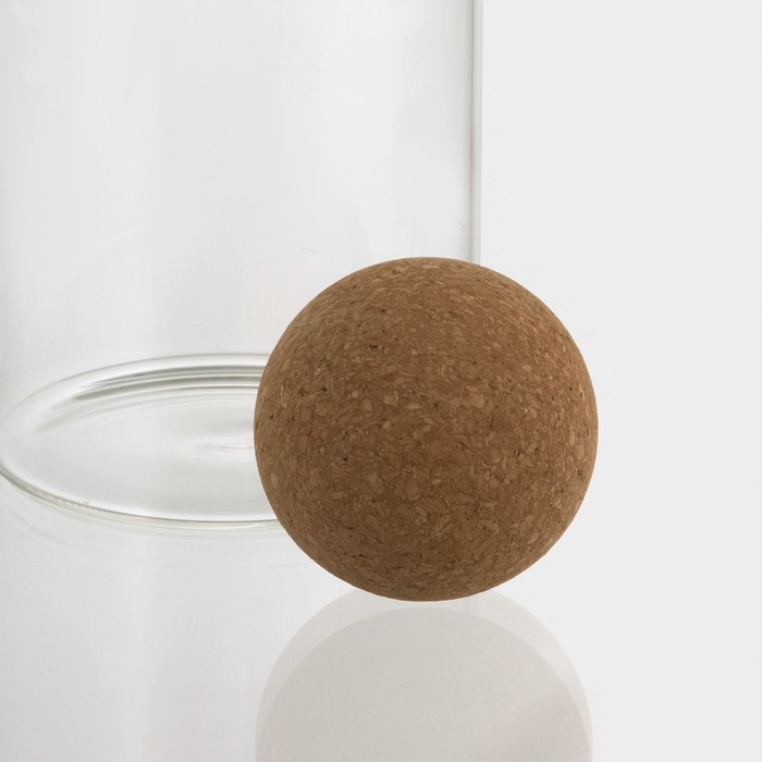 Банка стеклянная для хранения сыпучих продуктов &laquo;Эко. Шар&raquo;, 1,1 л, 9,5&times;24 см, с пробковой крышкой